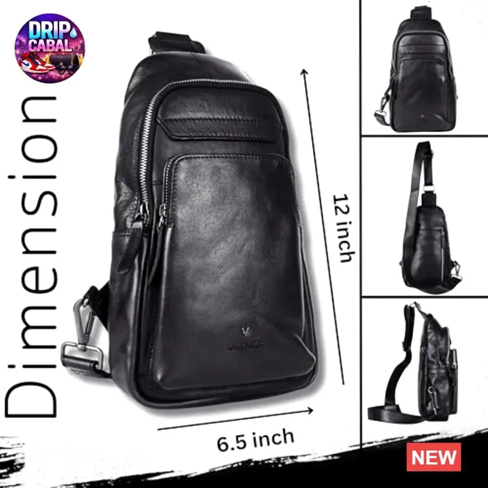 Genuine Italian Leather Shoulder Bag with Adjustable Strap